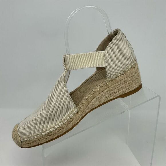 Tory Burch Women's White Cream Espadrille Wedge Sandals Size 9 Summer Casual - Picture 3 of 12